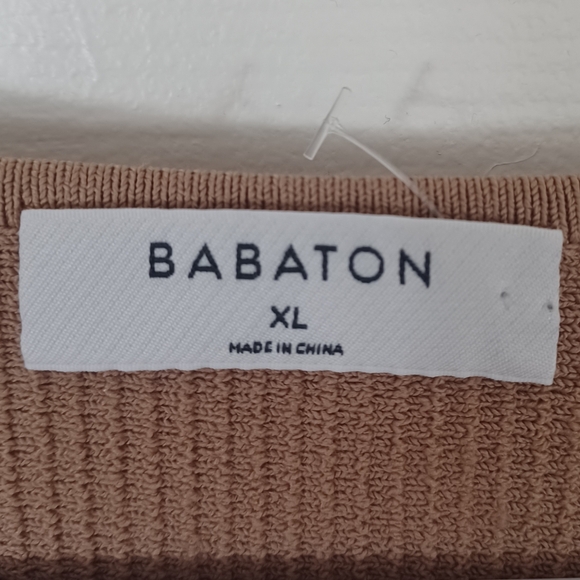 Aritzia Babaton Sculpt Knit V-Neck Ribbed Mini Dress XL Camel/Mocha NWOT - Picture 5 of 13